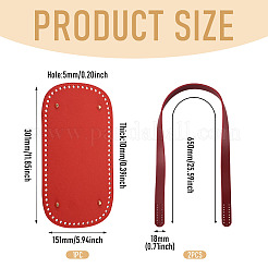 1Pc PU Leather Oval Long Bag Bottoms&nbsp;DIY-TA0015-27