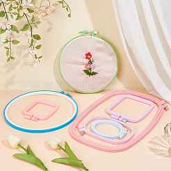 7Pcs 7 Styles Adjustable ABS Plastic Embroidery Hoops&nbsp;EMBR-OC0001-01