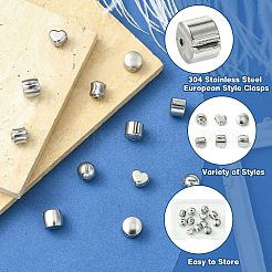 12Pcs 6 Styles 304 Stainless Steel European Style Clasps&nbsp;STAS-CJ0002-77