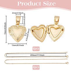 DIY Brass Heart Locket Pendant Necklaces Making Kits&nbsp;NJEW-HY0001-06