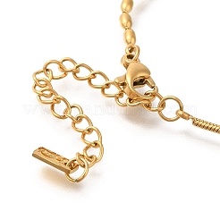 Ion Plating(IP) 304 Stainless Steel Teardrop Pendant Ball Chain & Snake Chain Necklaces for Women&nbsp;NJEW-F328-12G