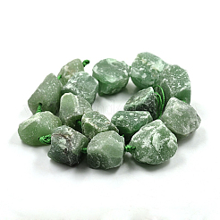 Nuggets Natural Green Aventurine Beads Strands&nbsp;G-N0135-14