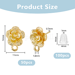 50Pcs Alloy Stud Earring Findings&nbsp;FIND-DC0007-50