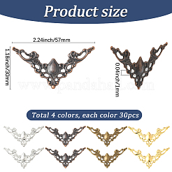 120Pcs 4 Colors Iron Filigree Joiners&nbsp;FIND-SC0017-14