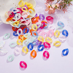 400Pcs 10 Colors Acrylic Linking Rings&nbsp;FIND-DC0001-44