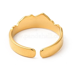 Ion Plating(IP) 304 Stainless Steel Mountain Open Cuff Ring for Women&nbsp;RJEW-E063-09G