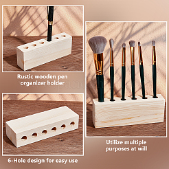 4Pcs 6-Hole Wood Desktop Pen Holder&nbsp;ODIS-OC0001-79