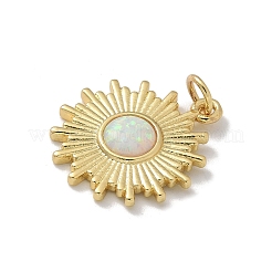 Brass Resin Pendants&nbsp;KK-M300-01G-01