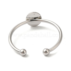 Rack Plating Brass Open Cuff Pad Ring Settings&nbsp;KK-F873-39P