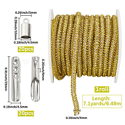 7.1 Yards Glass Rhinestone Synthetic Rubber Round Cord&nbsp;DIY-GF0013-74A
