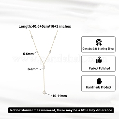 925 Sterling Silver & Rice Natural Freshwater Pearl Pendant Y Necklaces for Women&nbsp;SE-CBA9BBC-16G