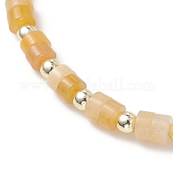 Flat Round Natural Yellow Aventurine Beads Braided Bead Bracelets&nbsp;BJEW-JB13247-03