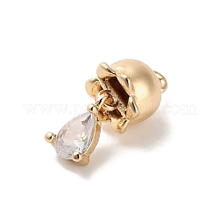 Brass Micro Pave Cubic Zirconia Pendants&nbsp;KK-D427-01G