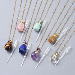 Handmade Bumpy Lampwork Perfume Bottle Pendants&nbsp;NJEW-F251-10