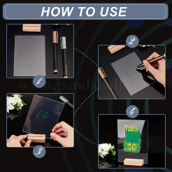 Transparent Acrylic Place Card & Wood Card Holder Set&nbsp;AJEW-WH0342-23