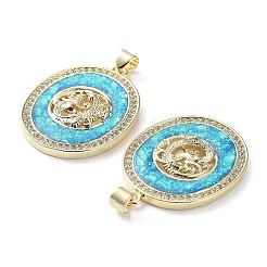 Rack Plating Brass Micro Pave Cubic Zirconia Pendants&nbsp;KK-C041-05B-G