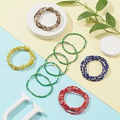 5Pcs Glass Seed Beaded Stretch Bracelets Set&nbsp;BJEW-JB09576