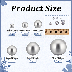 1070Pcs 6 Styles ABS Plastic Imitation Pearl Beads&nbsp;OACR-PH0004-54