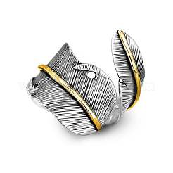 Feather Zinc Alloy Cuff Rings&nbsp;FS-WGF6BB1-01
