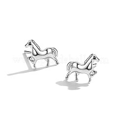 Anti-Tarnish Rhodium Plated Sterling Silver Stud Earrings&nbsp;EJEW-BB67168-P