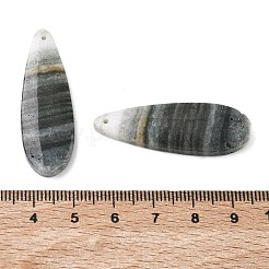 Natural Indian Green Line Jasper Pendants&nbsp;G-Z151-02D