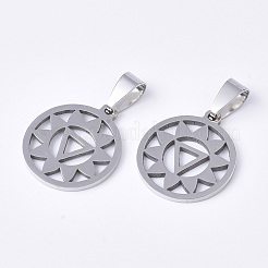 Non-Tarnish Chakra Theme 201 Stainless Steel Pendants&nbsp;STAS-N089-51P