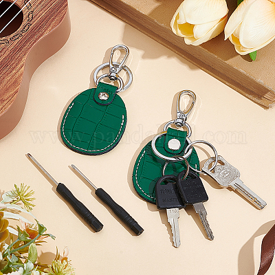 2 Sets Cowhide Pendant Keychains&nbsp;KEYC-CL0001-48-1