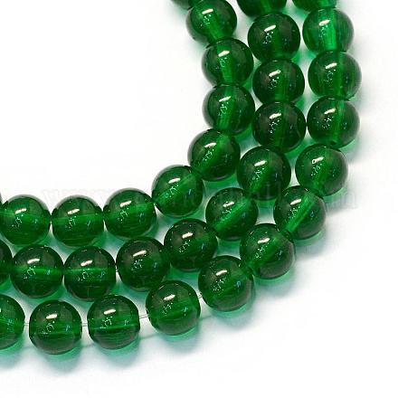Baking Paint Transparent Glass Round Bead Strands&nbsp;DGLA-Q022-8mm-25-1
