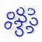 Spray Painted Iron Open Jump Rings, Round, Royal Blue, 17 Gauge, 8~8.5x1.2mm, Inner Diameter: 5~6mm