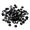Plastic Paillette Beads, Semi-cupped Sequins Beads, Center Hole, Black, 4x0.5mm, Hole: 1mm, about 35000pcs/pound