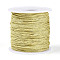 100M Segment Dyed Round Polyester Braided Cords, with PET Plastic Metallic Thread, for Jewelry Making, Light Yellow, 1mm, about 109.36 Yards(100m)/Roll