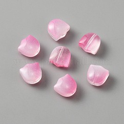 Handmade Lampwork Beads, Tulip, Pearl Pink, 9x9x5.5mm, Hole: 1mm