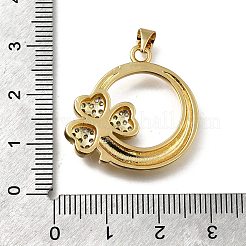 Brass Micro Pave Cubic Zirconia Pendants&nbsp;KK-C090-04B-G
