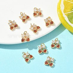 SHEGRACE Brass Micro Pave Cubic Zirconia Pendants&nbsp;XGRQ3D112-492G