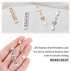 4Pcs 2 Style 201 Stainless Steel Pendants&nbsp;STAS-BC0003-21