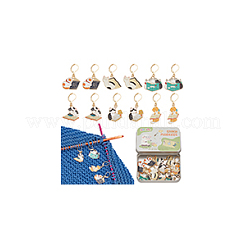 Alloy Enamel Pendant Locking Stitch Marker&nbsp;HJEW-NB00108