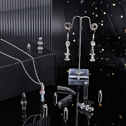 16 Sets 8 Style Transparent Glass Bottle Pendants&nbsp;GLAA-AR0001-26
