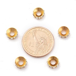 Brass Rhinestone Spacer Beads&nbsp;RB-A020-9mm-01G