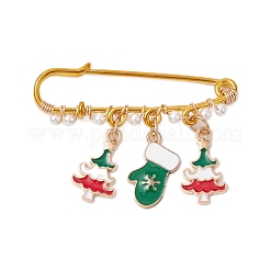 3Pcs 3 Styles Christmas Theme Iron Safety Pin Brooch&nbsp;JEWB-BR00178