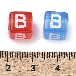 Spray Painted Transparent Acrylic Beads&nbsp;MACR-K365-07B