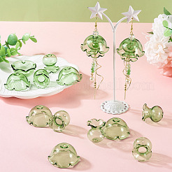 6 Sets Transparent Glass Bead Caps&nbsp;GLAA-BY0001-07D