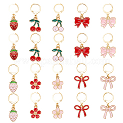20Pcs 10 Styles Alloy Enamel Pendant Locking Stitch Markers&nbsp;HJEW-SC00165