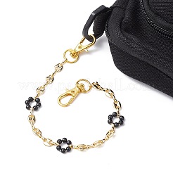 Acrylic Imitation Pearl Beaded Flower Purse Chain&nbsp;AJEW-BA00122