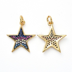 Brass Micro Pave Cubic Zirconia Pendants&nbsp;KK-I658-33B