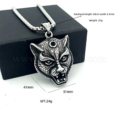 Vintage 304 Stainless Steel Lion Head Pendant Necklaces for Men Women&nbsp;OG9311