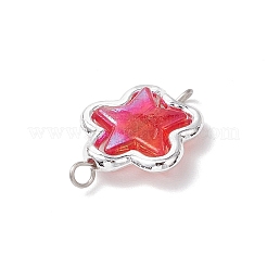 Alloy Transparent Acrylic Flower Connector Charms&nbsp;PALLOY-JF03674