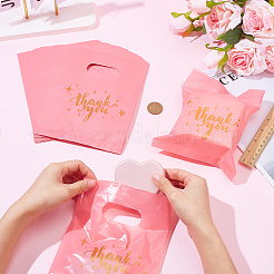 100Pcs PE Plastic Packing Bags with Die Cut Hole Handles&nbsp;ABAG-SP0001-59