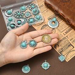 20Pcs 10 Styles Bohemia Styles Alloy & Acrylic Pendants&nbsp;FIND-CJ0005-70