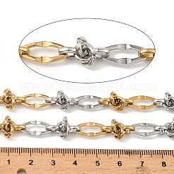 304 Stainless Steel Two Tone Oval with knot Link Chains&nbsp;CHS-F022-04GP