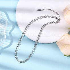 304 Stainless Steel Curb Chain Cable Chain Necklaces&nbsp;NJEW-JN05577